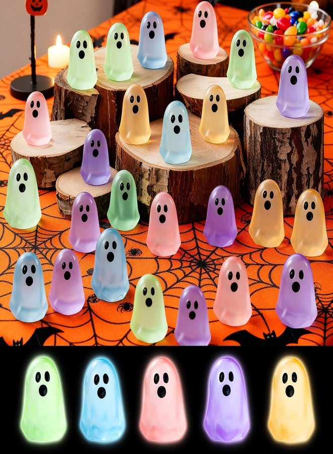 AuraGlaze 50pcs Halloween Mini Ghosts Figures, Small Little Resin Ghost, Tiny Ghost in The Dark Miniature Figurines for Halloween,Plant Pot Landscape,Garden Party Decor - Image 1